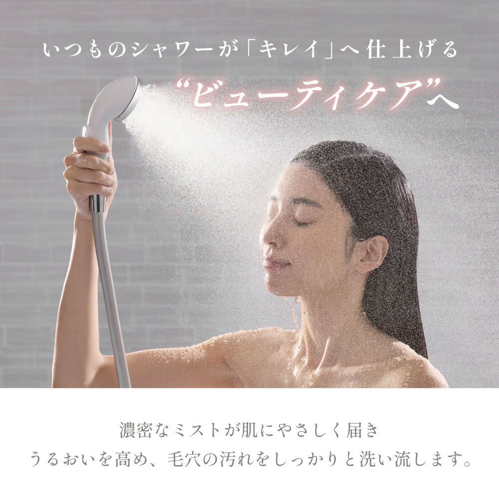 いつものシャワーを“ビューティケア”に格上げする、濃密なミストの魅力を伝えるビジュアル。